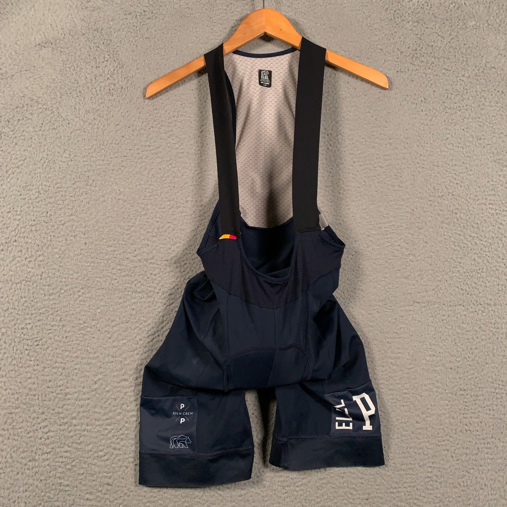 Eliel Cycling Bib Shorts Men's Large Navy Blue Padded Pockets PBC Brew Crew Bear